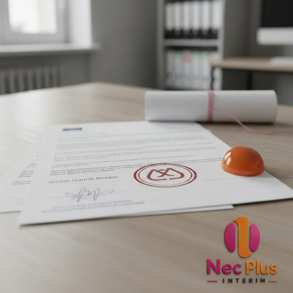 Documents officiels de détachement avec tampon de conformité, garantissant la sécurité juridique.
