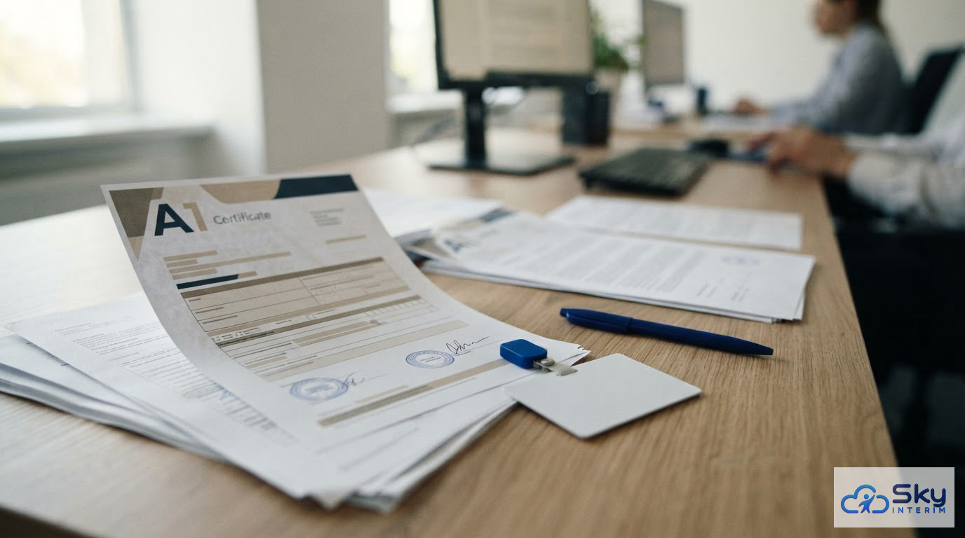 Documents de détachement administratif posés sur un bureau de travail.
