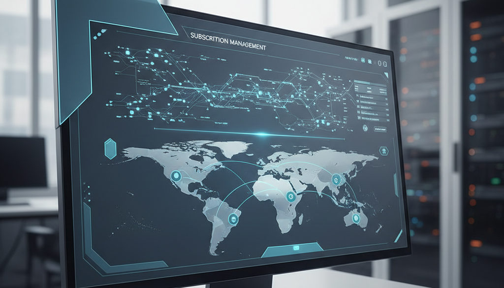 Dashboard mit Serverstandorten und Abo-Verwaltung für globale Stabilität.