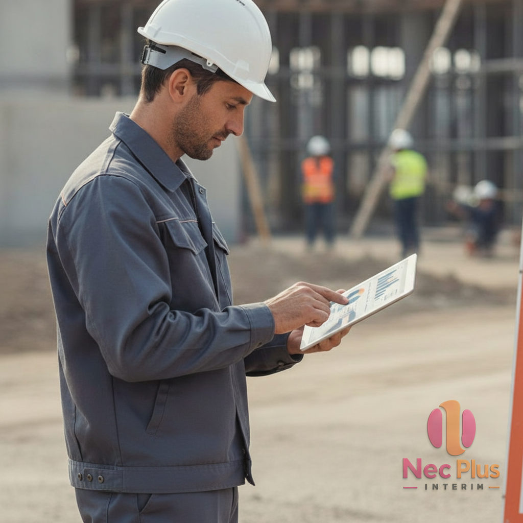 Inspection de conformité sécurité sur un chantier en Roumanie avec signalisation.