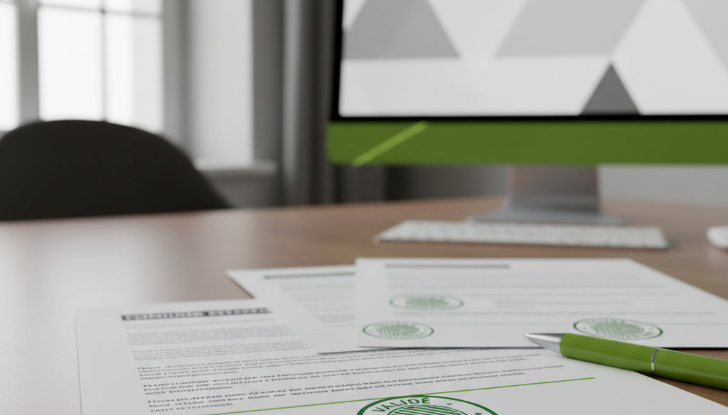 Documents administratifs et contrat de travail français.