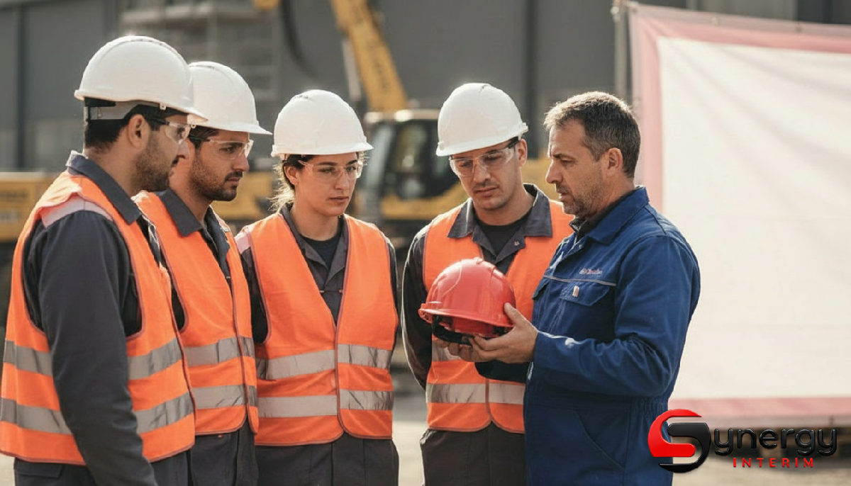 Détachement roumain : démarches et obligations employeur 2 Travailleurs roumains en formation de sécurité (EPI) sur un site industriel.