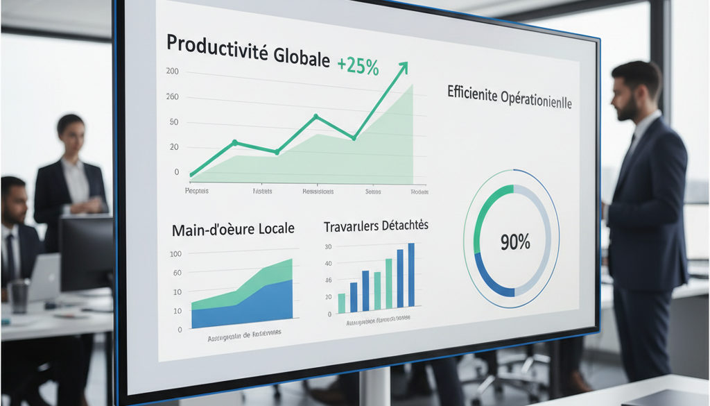 Tableau de bord : productivité accrue avec travailleurs détachés.