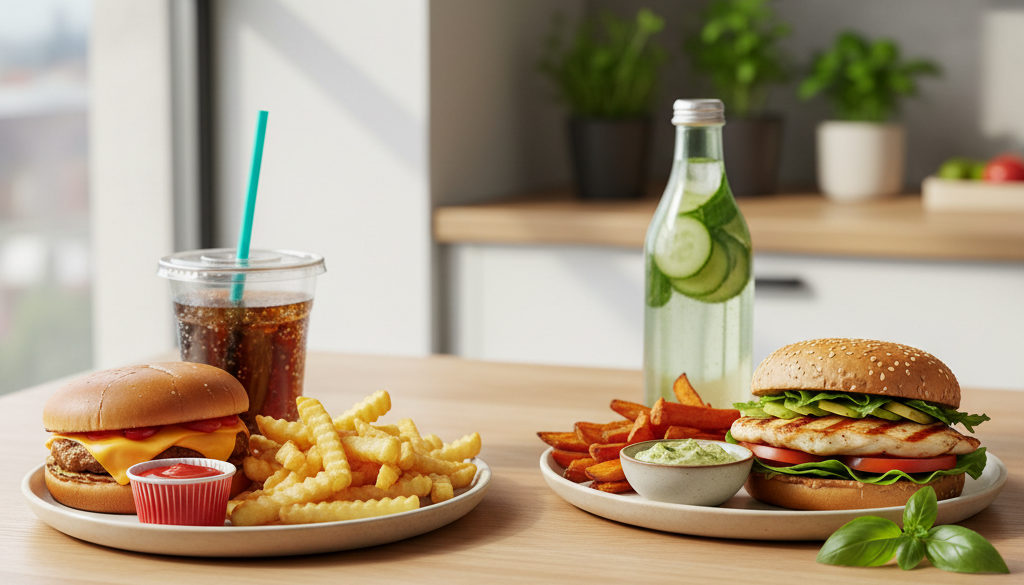 Fast food kontra jego zdrowsza, równie smaczna alternatywa.