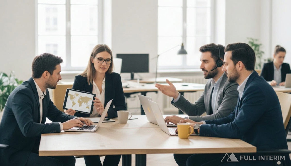 Équipe au travail : recrutement international pour entreprises européennes