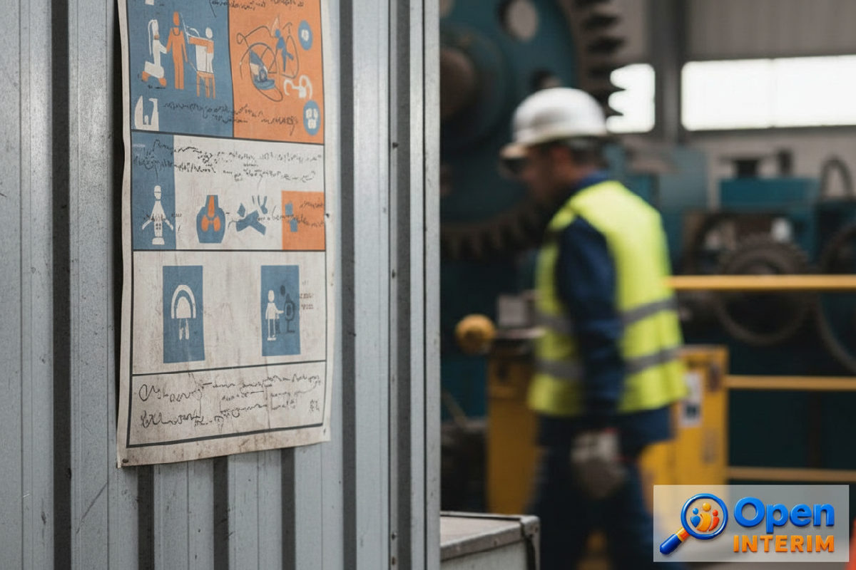 Signalisation bilingue sur un site industriel.
