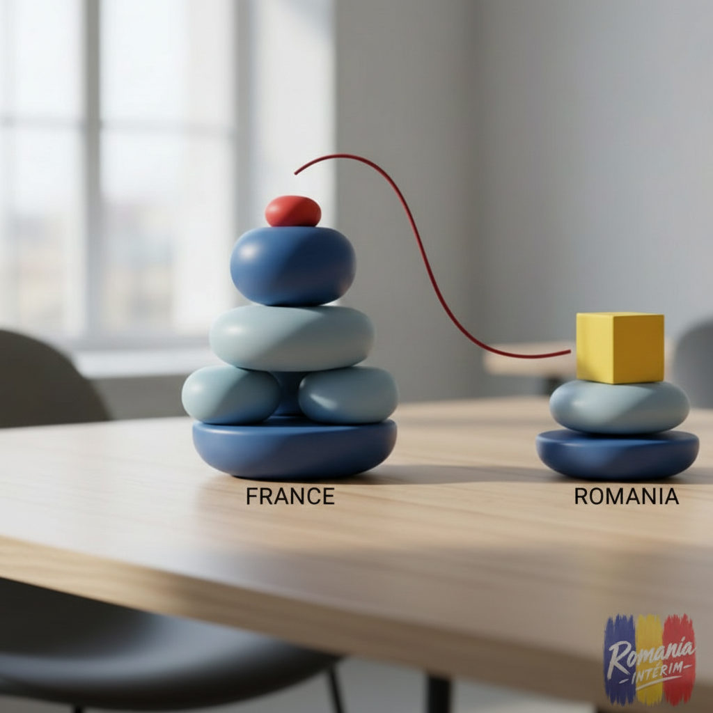 Tableau comparatif des charges sociales France vs Roumanie.