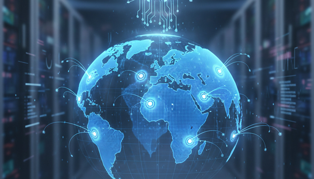 Person using a tablet displaying geo-targeted content on a city map.