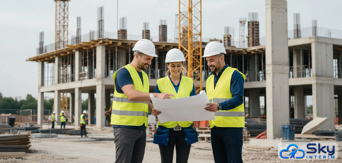 agences recrutement ouvriers BTP roumains France - Ouvriers roumains sur un chantier de construction en France.