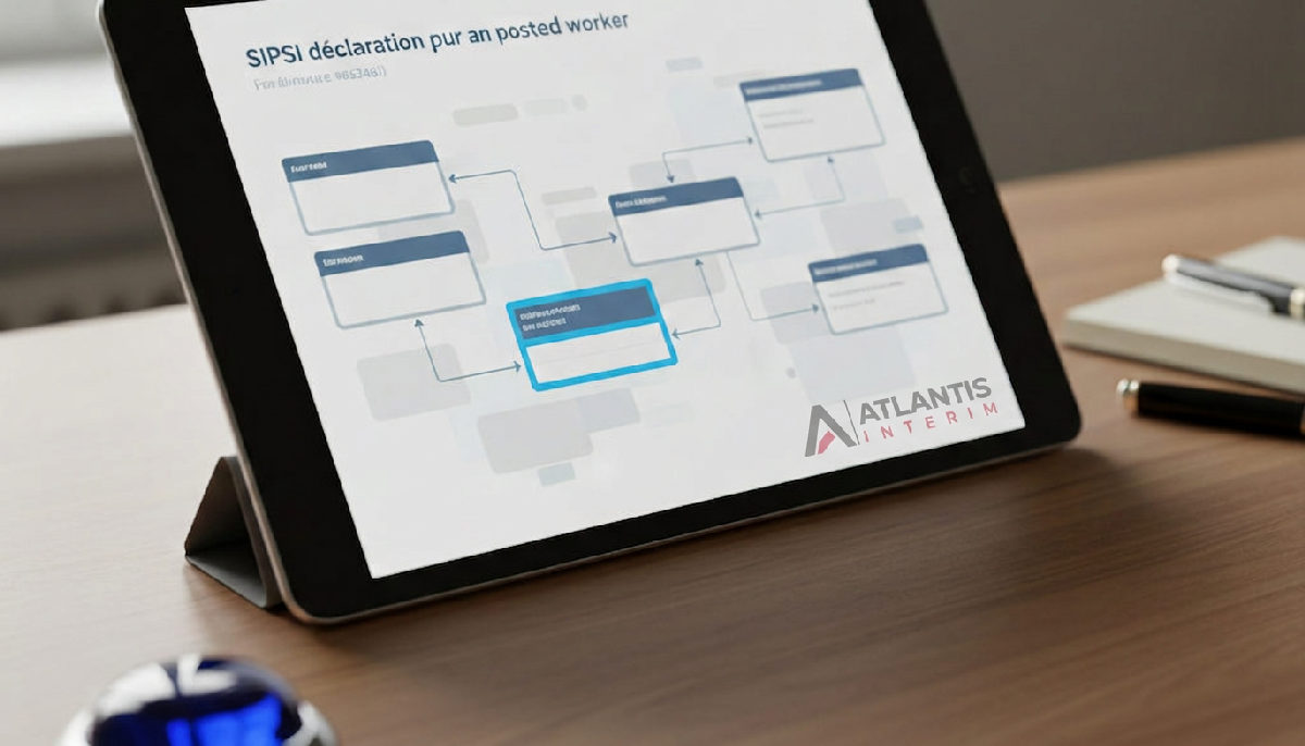 Infographie du processus de déclaration SIPSI pour travailleurs détachés.