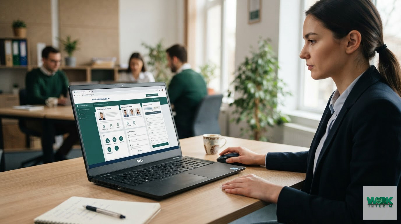 La plateforme WorkinRomania affichant des documents de recrutement bilingues pour l'hôtellerie.