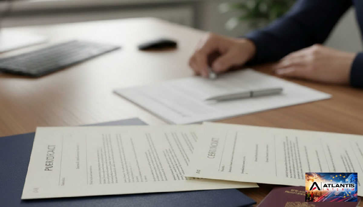 Documents administratifs pour l'embauche d'un étranger.