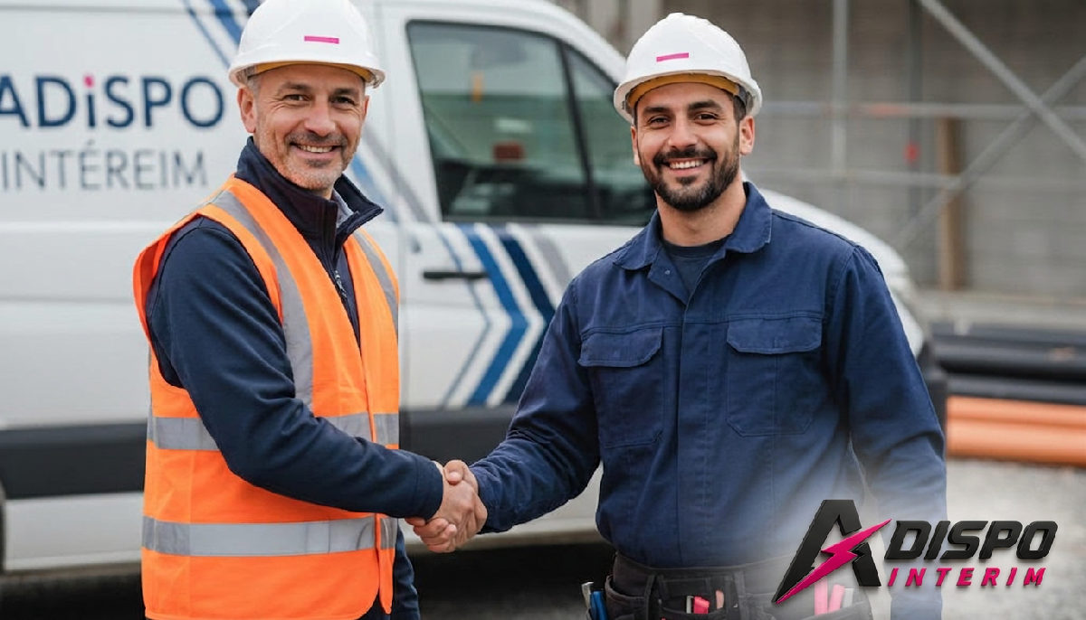 Chef de chantier français et plombier roumain scellent une collaboration.
