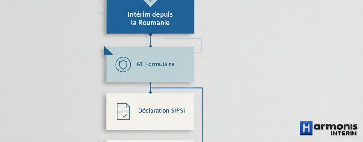 Infographie : étapes légales pour détacher des travailleurs roumains.