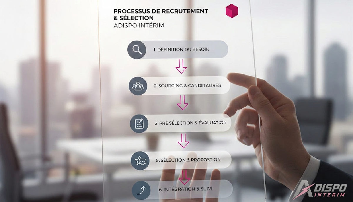 Infographie des étapes de recrutement et de sélection.