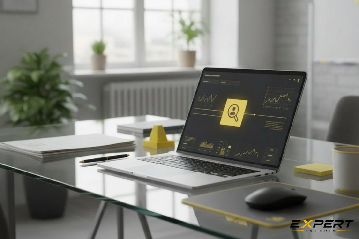 Bureau RH moderne avec outils digitaux pour le recrutement.