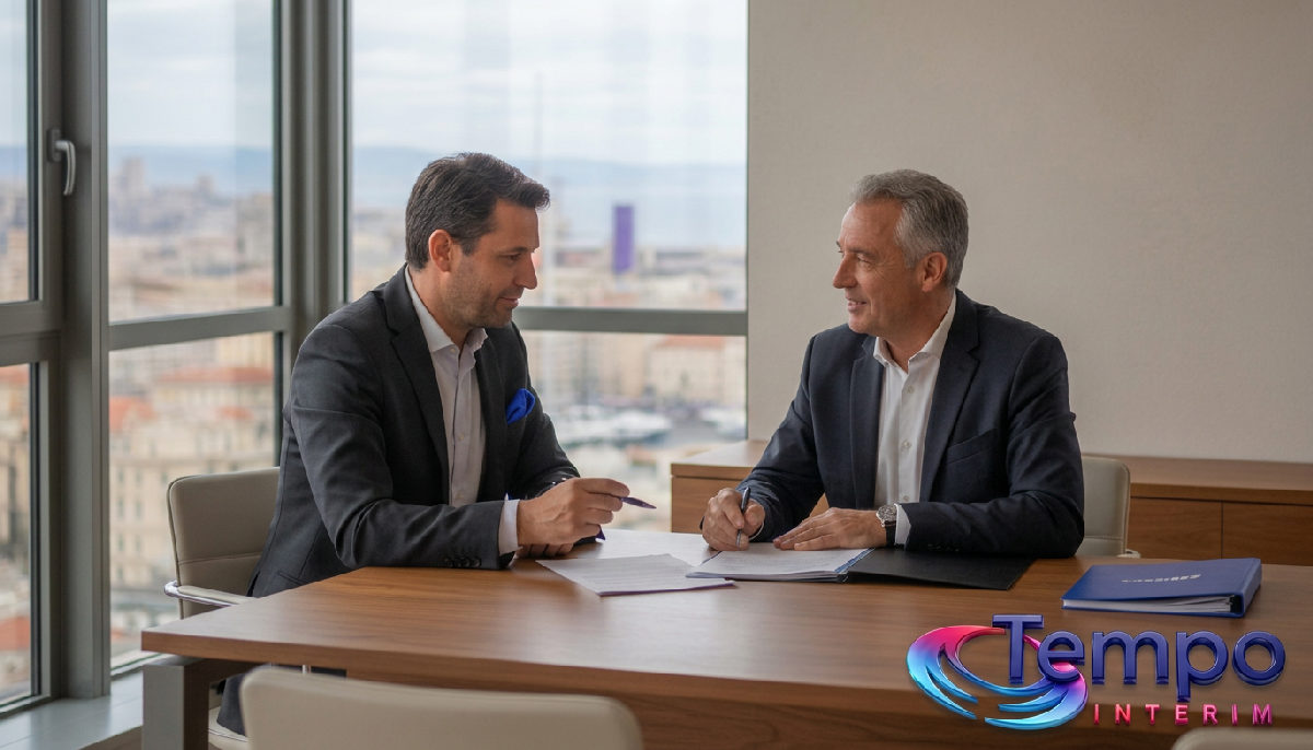 Contrat de recrutement signé pour des maçons roumains à Marseille.