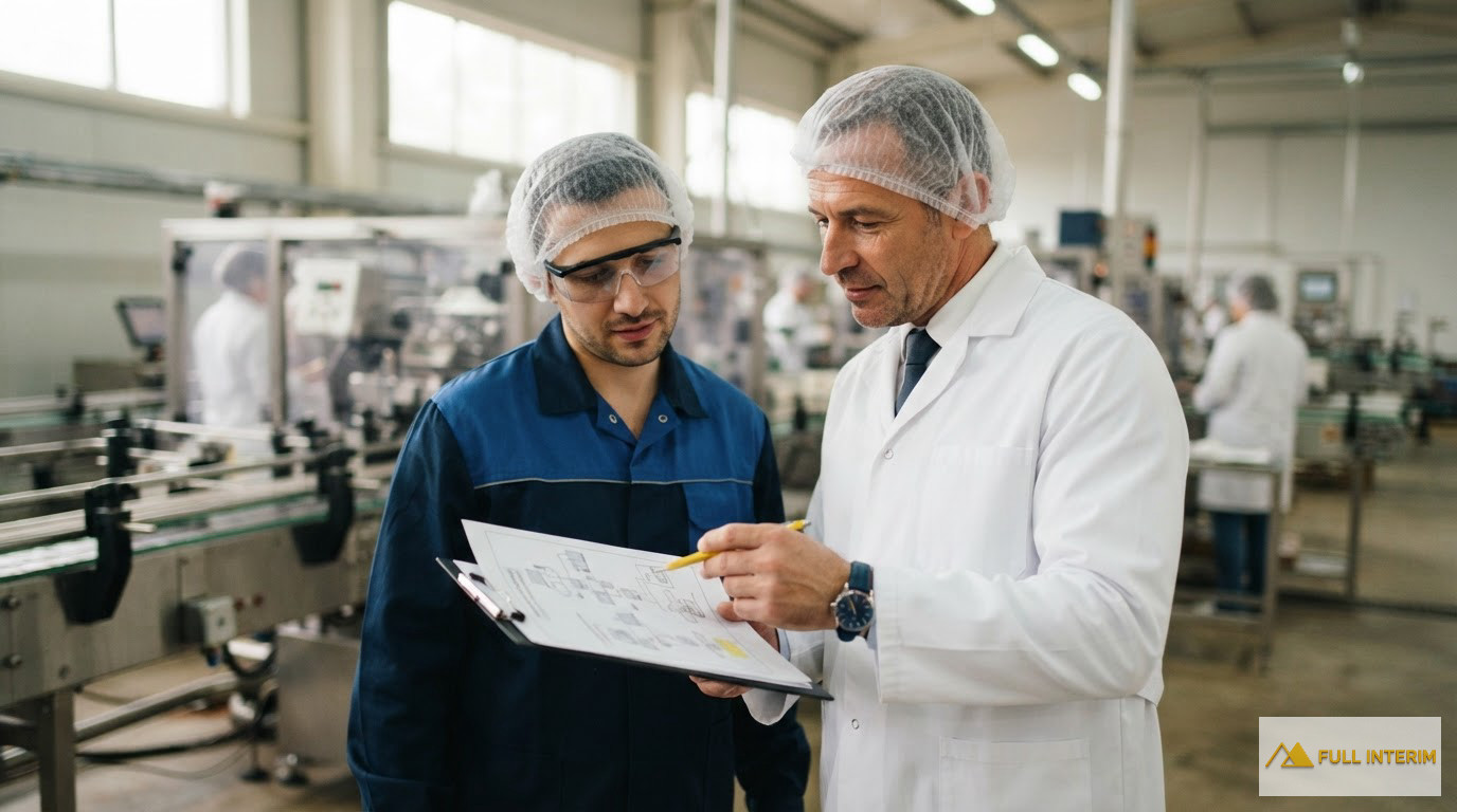 Un responsable formant un employé roumain sur une ligne de conditionnement.