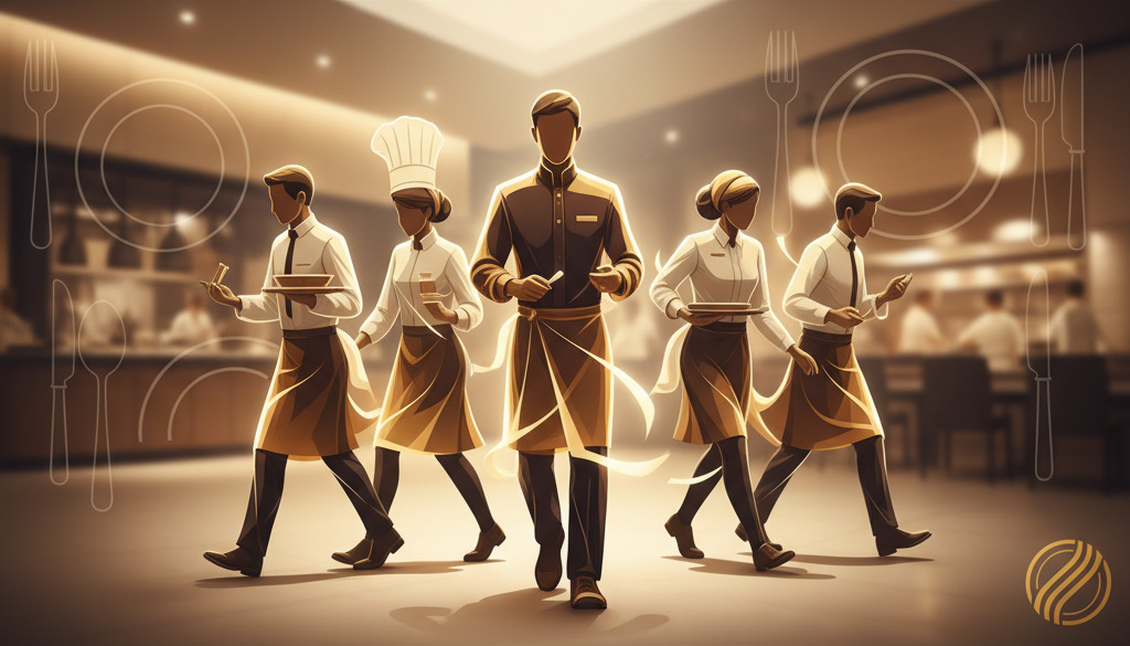 Personnel souriant et professionnel dans un hôtel lumineux.