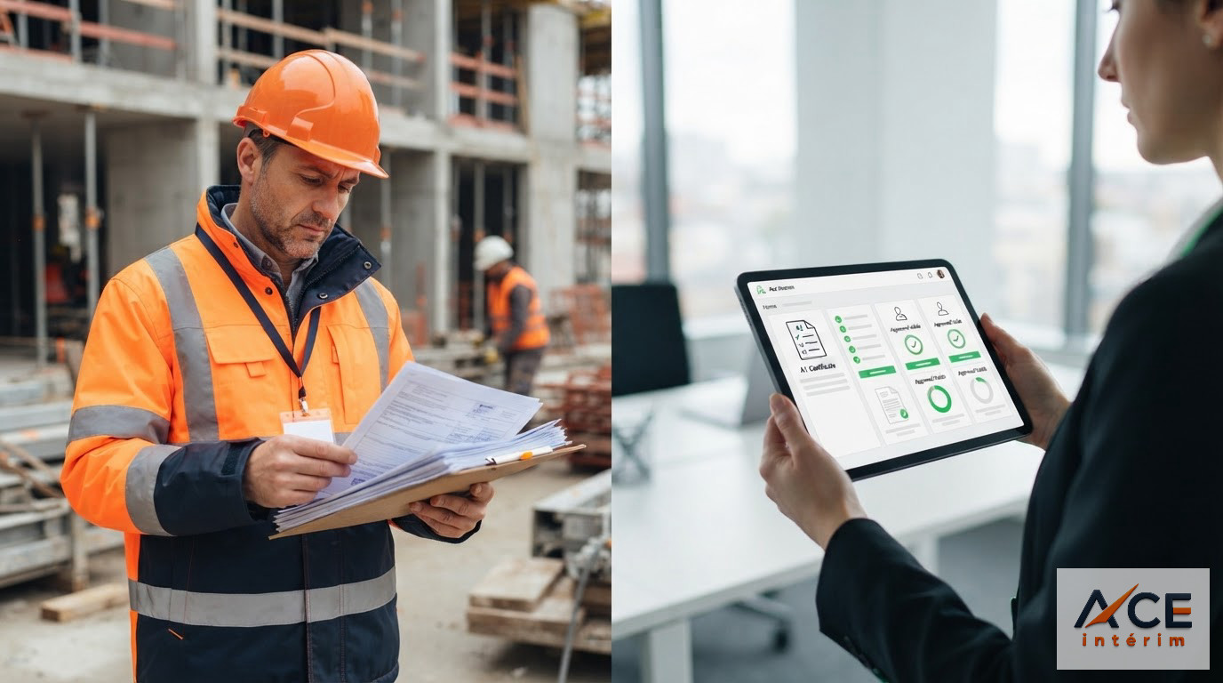 Comparaison entre une inspection sur chantier et un portail numérique d'attestations A1.