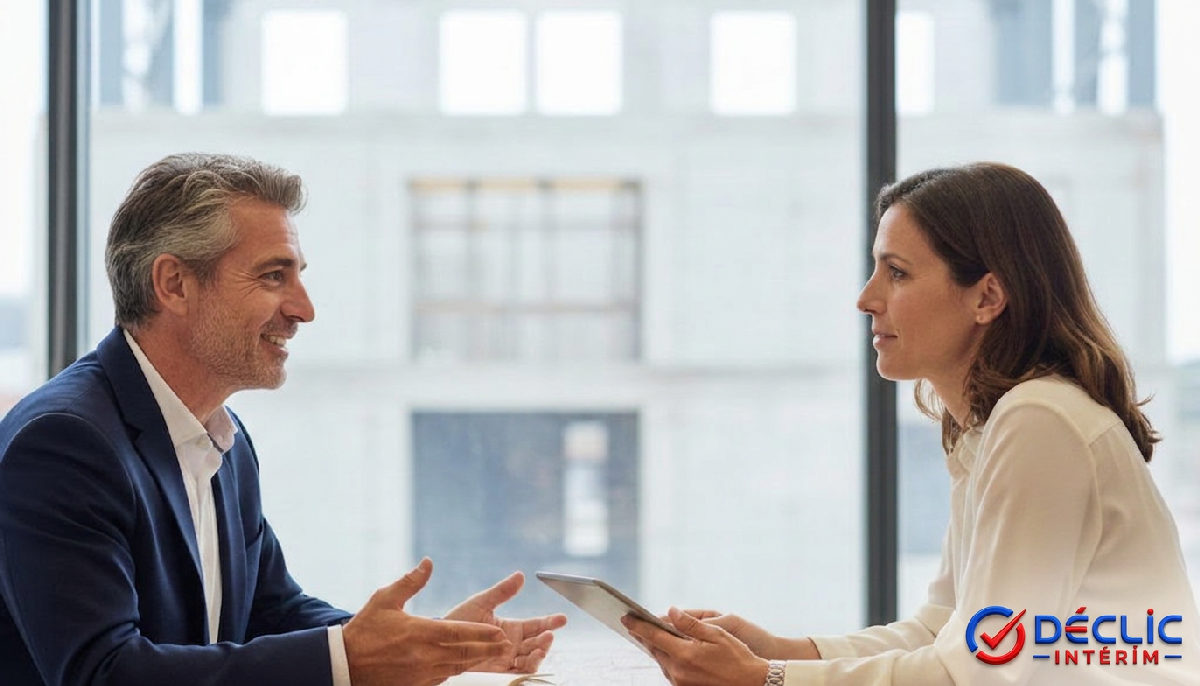 declic intérim partenaire recrutement - Rencontre professionnelle, partenariat de confiance dans un cadre industriel.