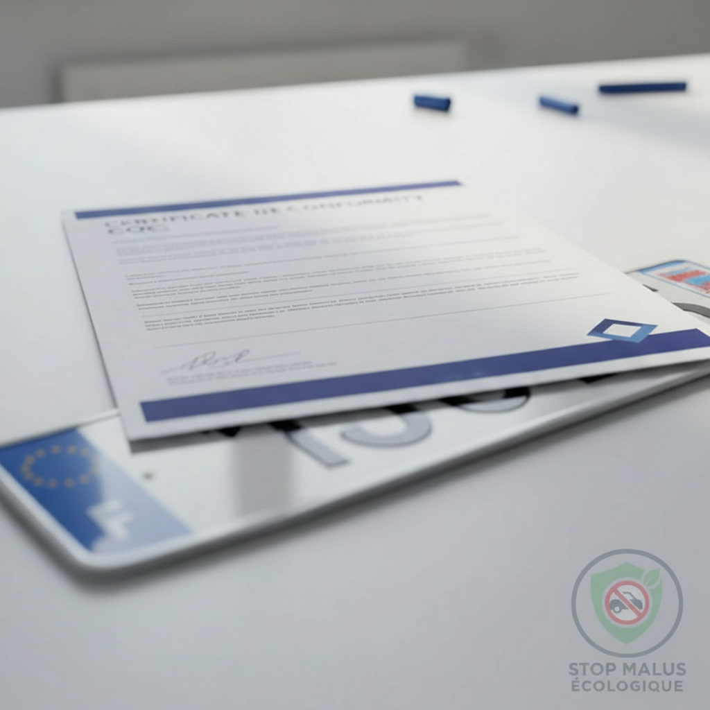 Comment déclarer la TVA voiture importée UE ? Certificat de conformité européen sur plaque française, importation finalisée.
