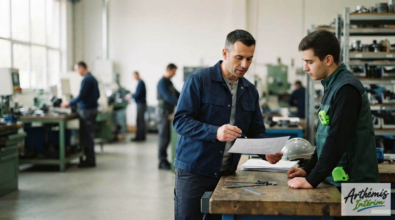 Une équipe internationale travaillant ensemble dans un environnement industriel.