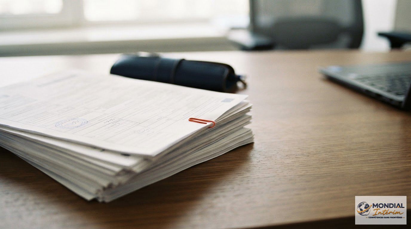 Documents administratifs et formulaires de détachement posés sur un bureau.