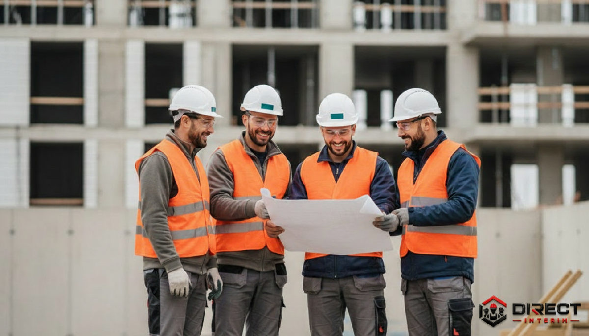 Travailleurs roumains sur un chantier en France, signe de succès.