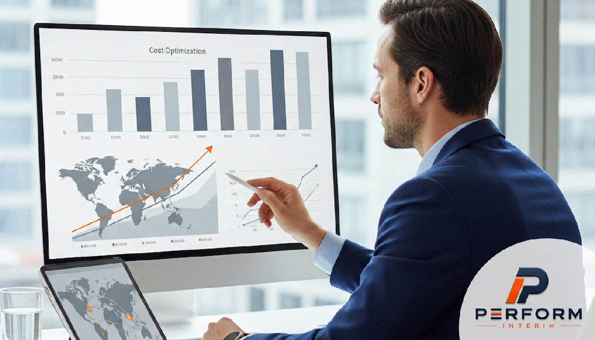 Gestionnaire analysant des graphiques de rentabilité RH.