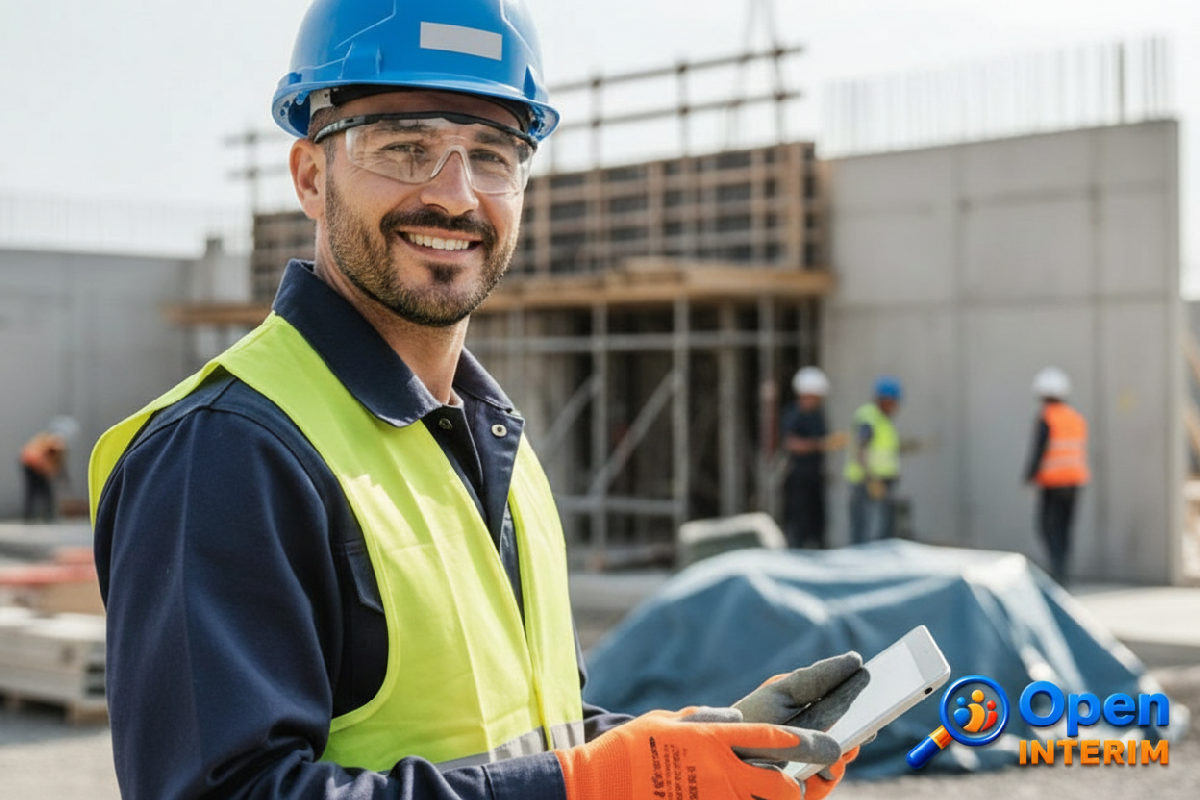 Ouvrier roumain qualifié sur un chantier en France.