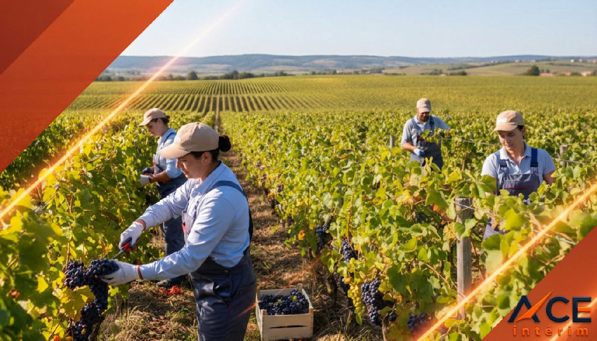 recrutement agricole Roumanie - Travailleurs agricoles qualifiés récoltant dans un champ français.