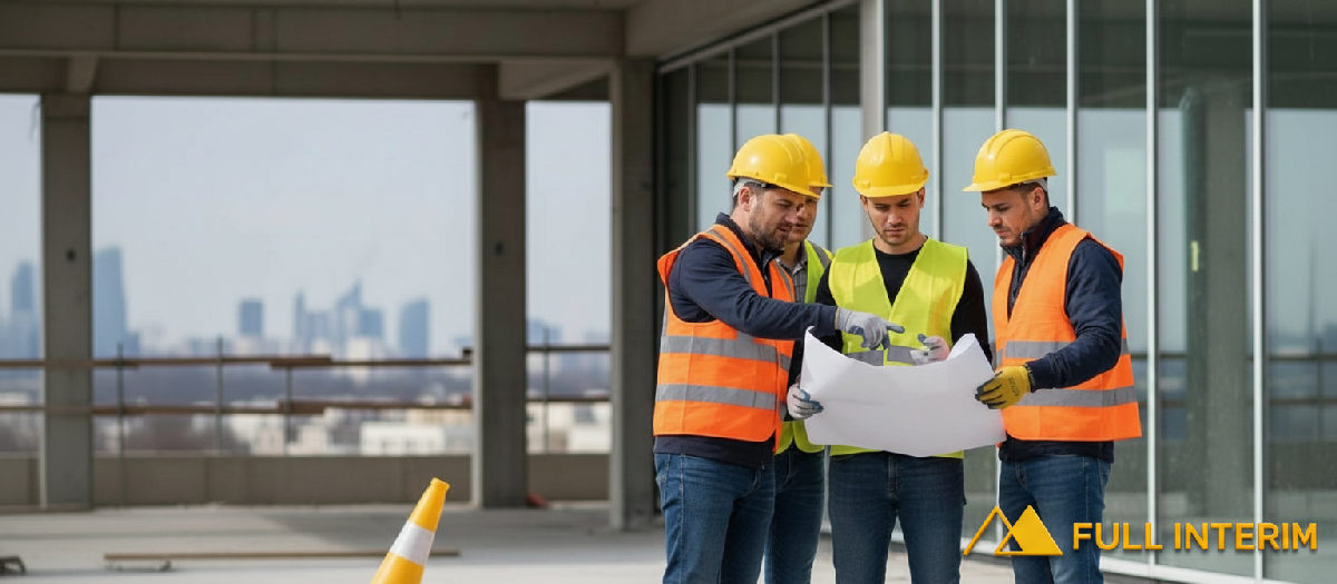 comment embaucher un intérimaire roumain en france - Travailleurs roumains qualifiés sur un chantier français.