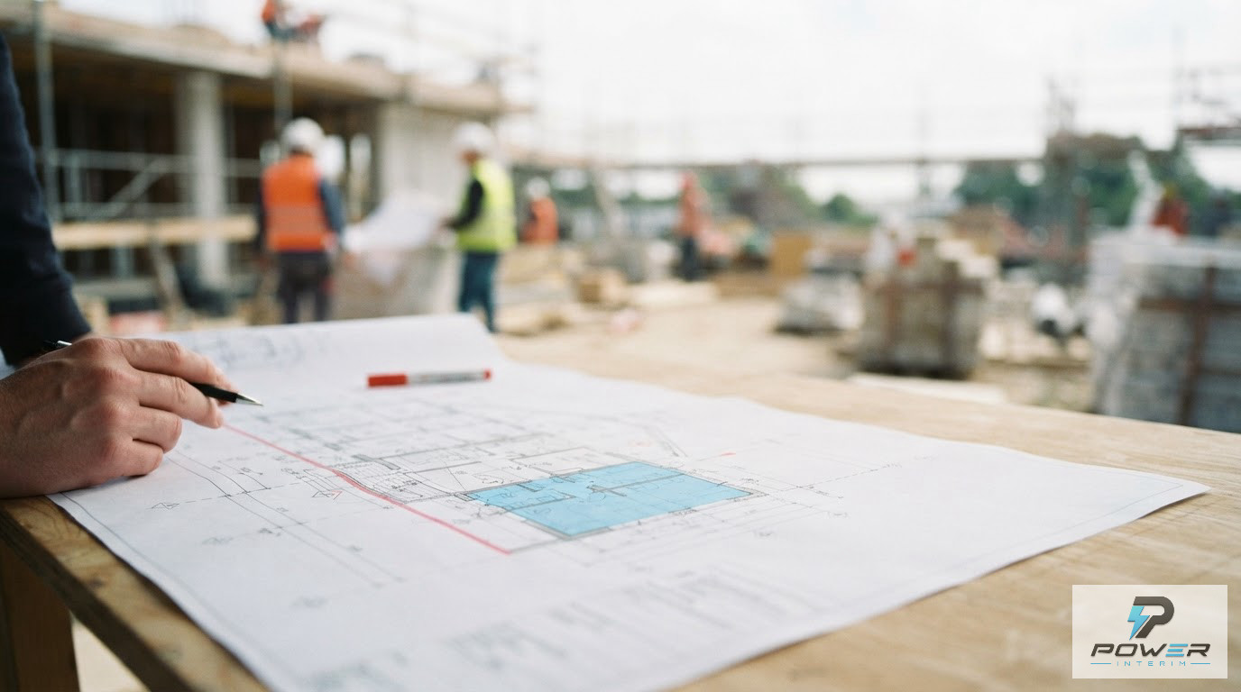 Un plan de chantier détaillant la zone de logement des ouvriers détachés.