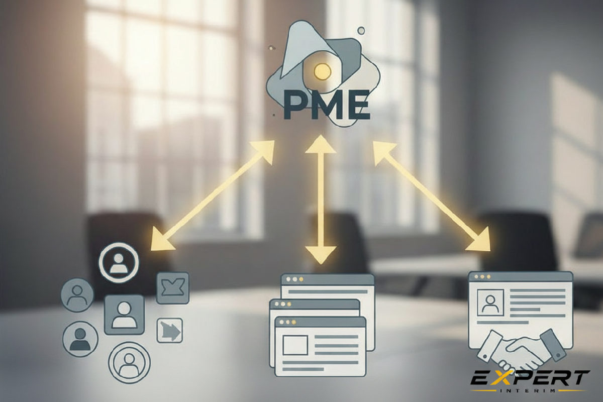 Infographie : canaux de recrutement menant à une PME.