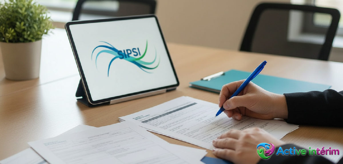 quels documents pour déclaration sipsi france - Bureau moderne avec documents SIPSI et formulaire à remplir.