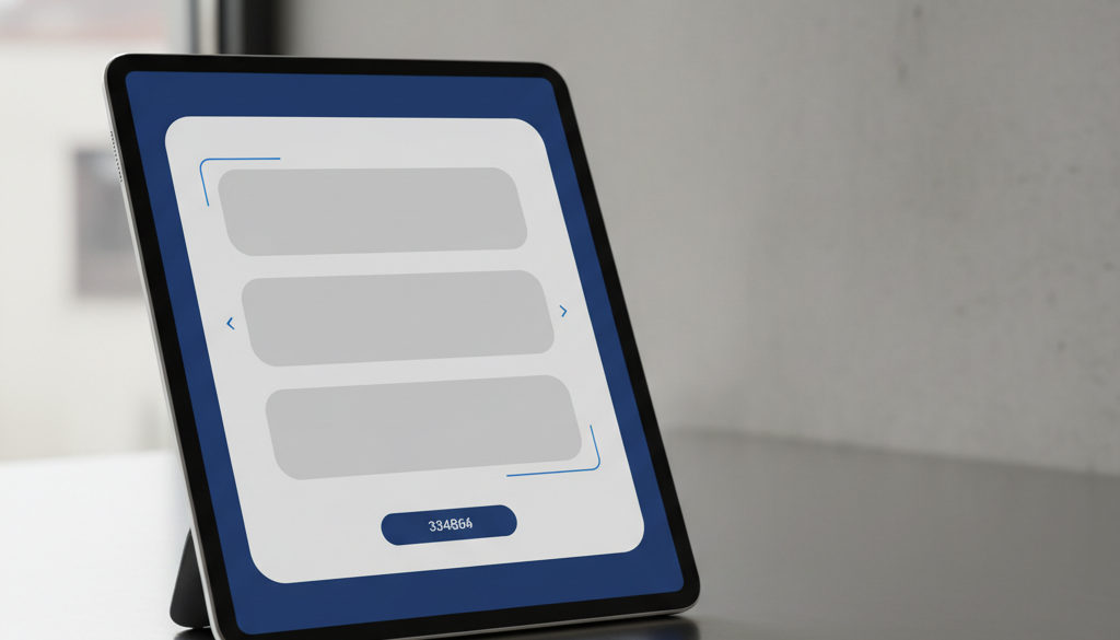 Tablet displaying an IPTV subscription dashboard with a 'Buy Now' button.