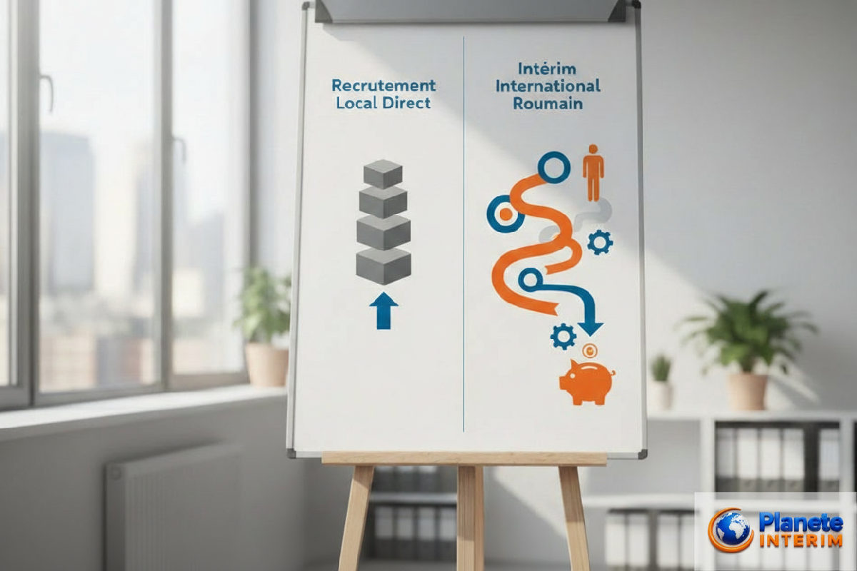 Tableau comparatif : recrutement local vs intérim roumain.