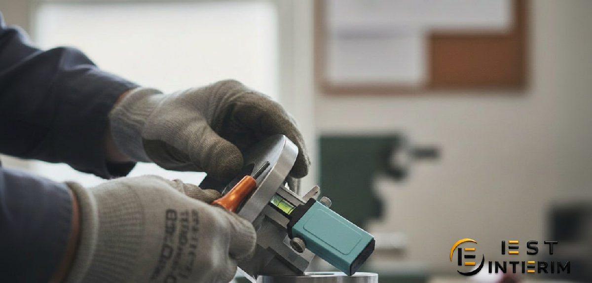 Mains d'artisan travaillant avec précision sur une pièce industrielle.