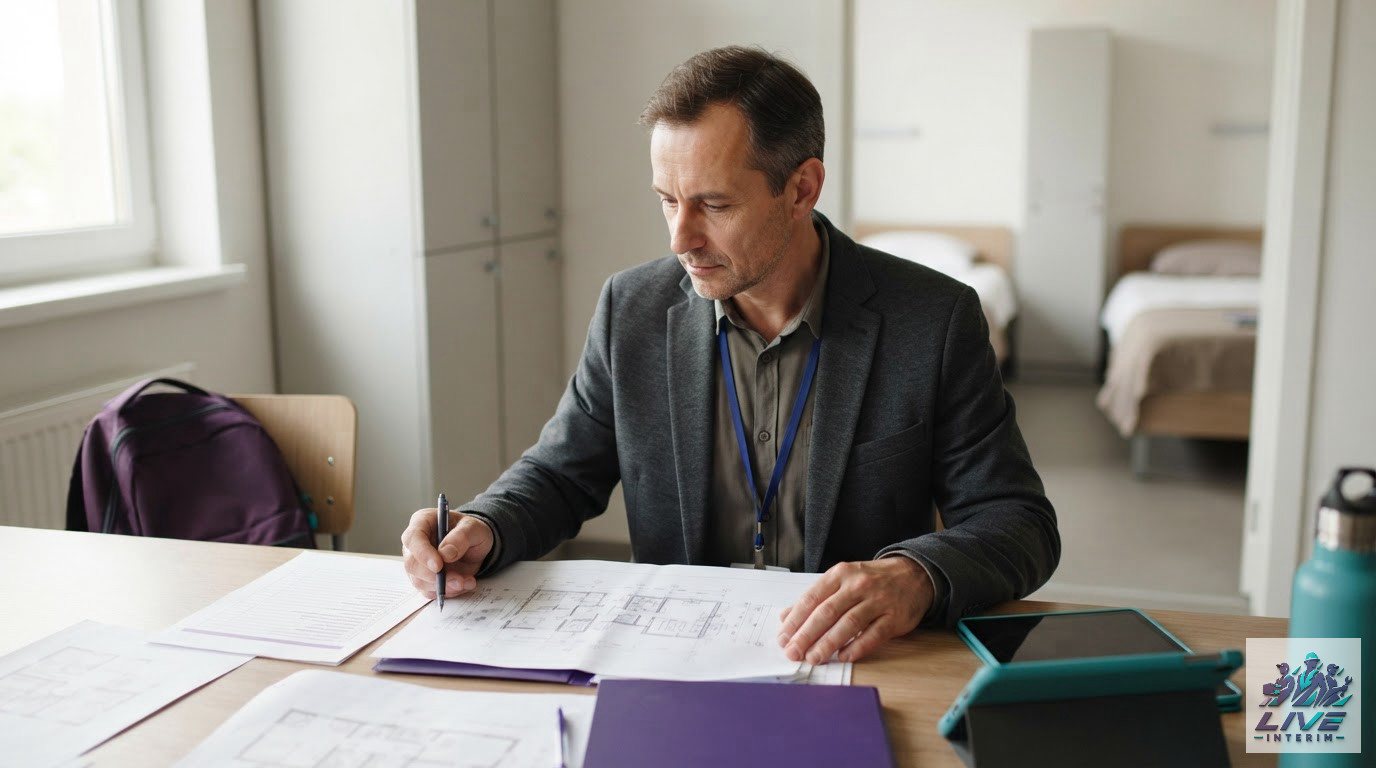 Un inspecteur vérifiant la conformité administrative des logements pour salariés détachés.
