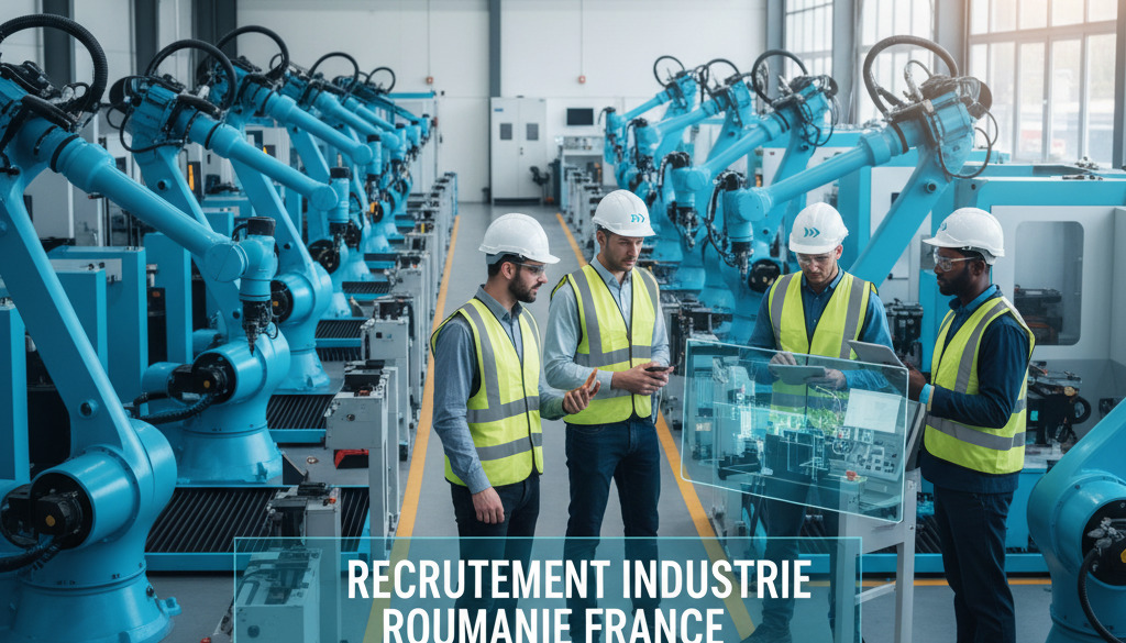 recrutement industrie Roumanie France - Vue d'usine high-tech en Roumanie, symbolisant le recrutement industriel.
