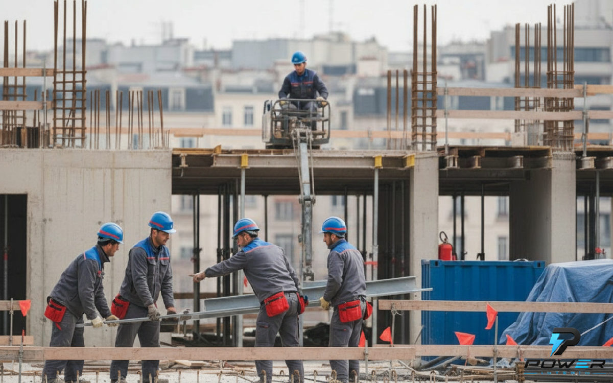 Intégration et productivité des ouvriers roumains sur un chantier français.