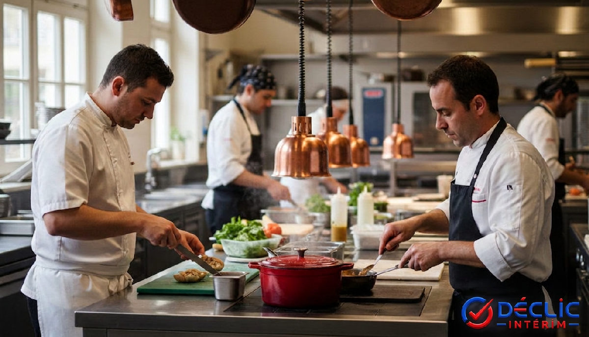 détachement travailleurs roumains HCR Fête Nationale – Chefs roumains et français travaillant en cuisine lors d