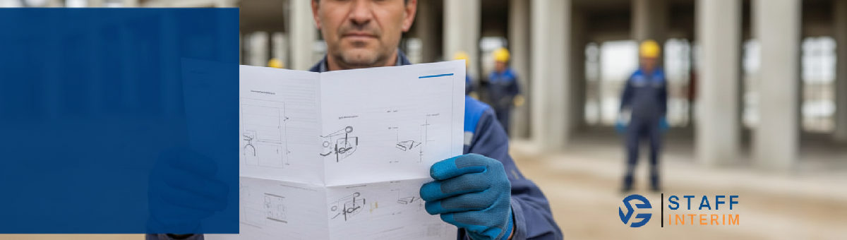 Ouvrier roumain tenant une fiche de sécurité en français.