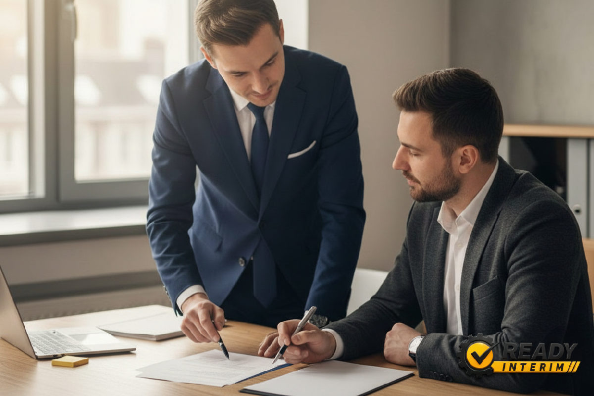 Inspection du travail : discussion professionnelle sur la conformité.