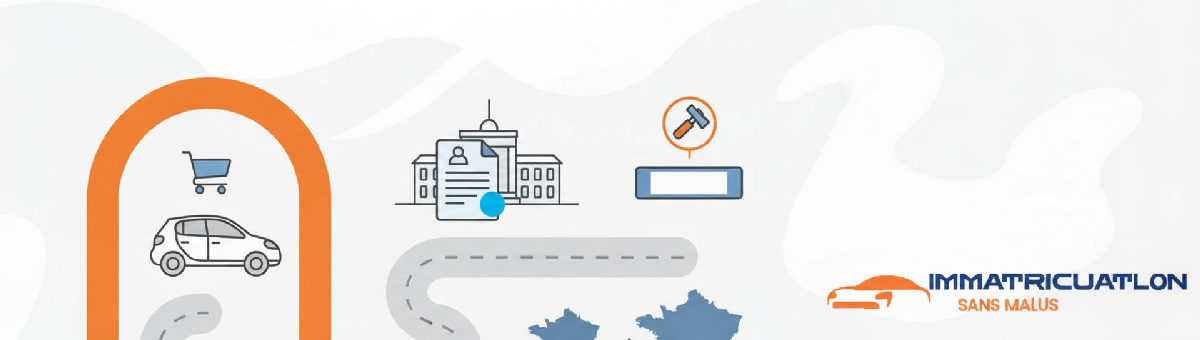 Infographie : Acheter une voiture et recevoir ses plaques en France.