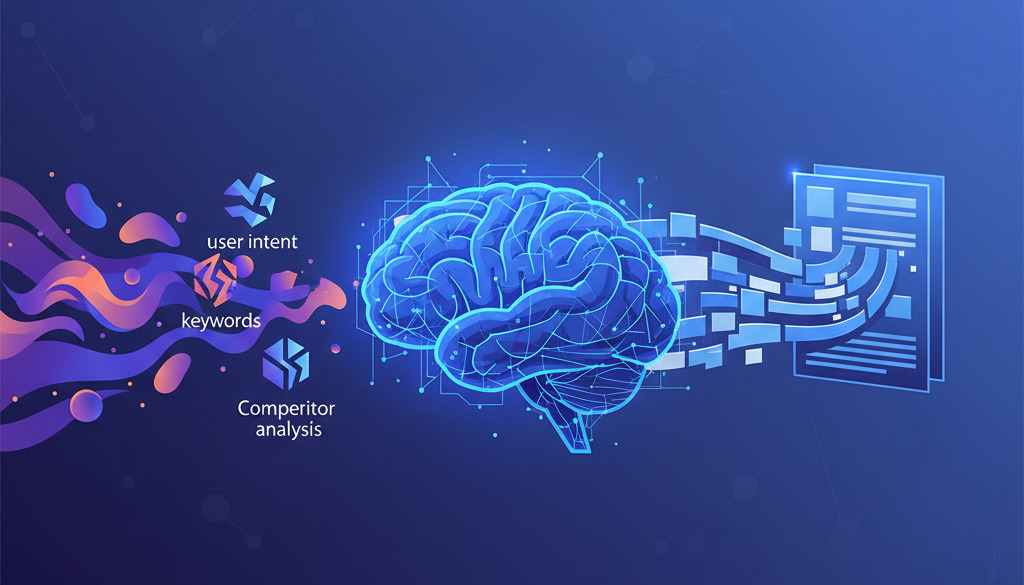AI verwerkt gegevens om efficiënt hoogwaardige artikelen te genereren.