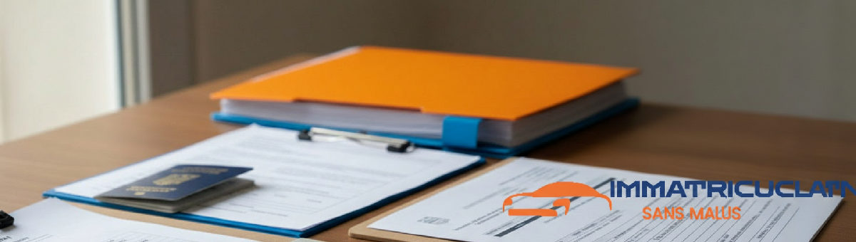 Documents administratifs français et roumains, carte grise et assurance.