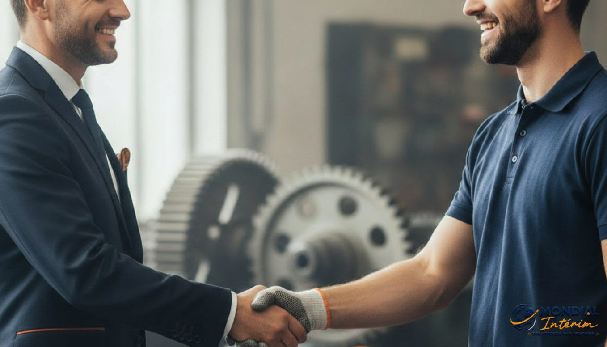 Recruteur saluant un travailleur roumain qualifié.