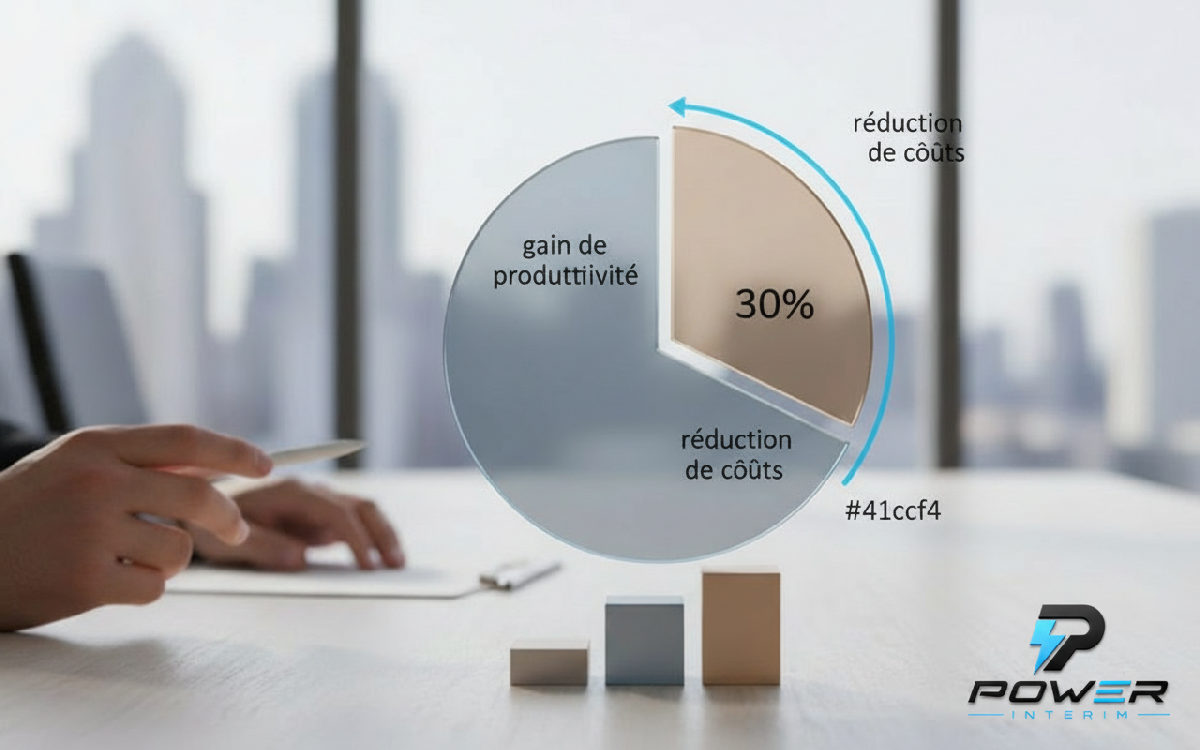 Graphique des gains de productivité et réduction des coûts.